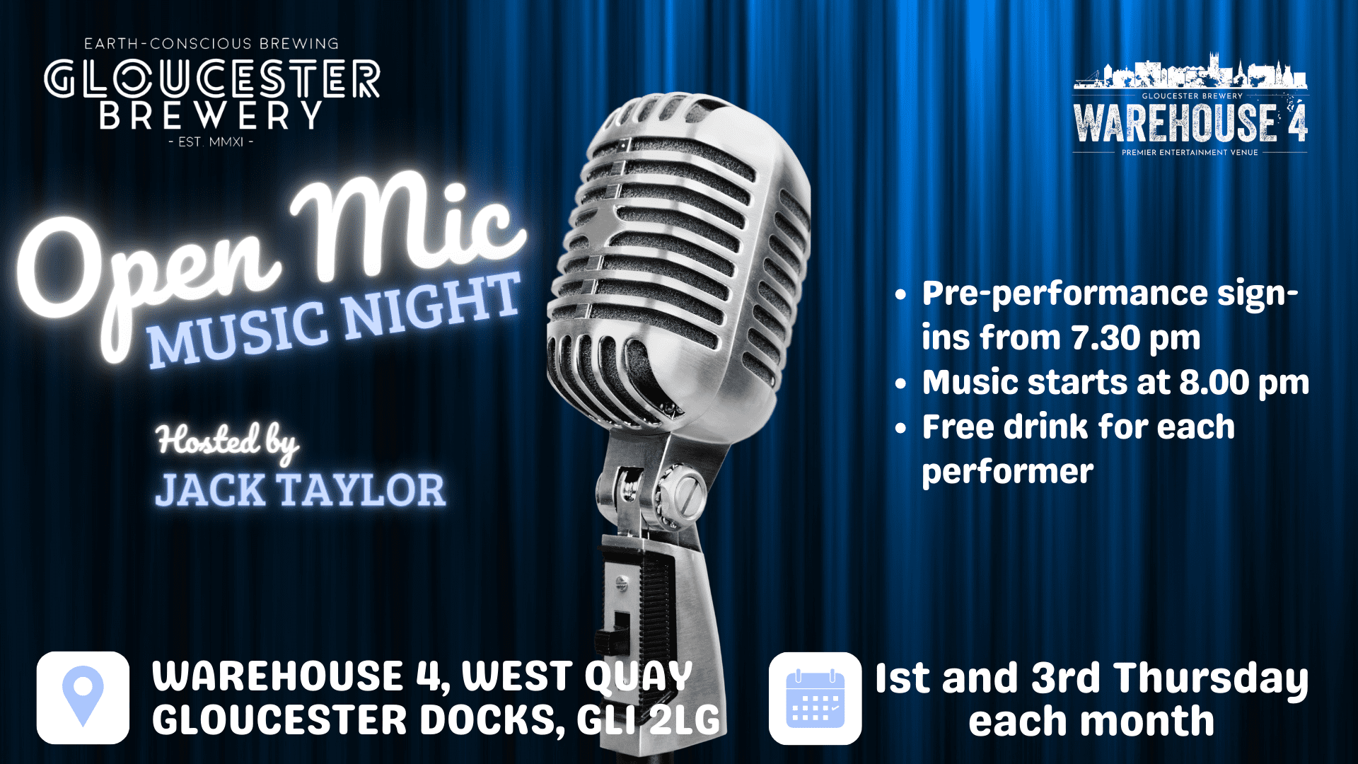 Gloucester Brewery - Warehouse 4 Taproom - Open Mic Nights